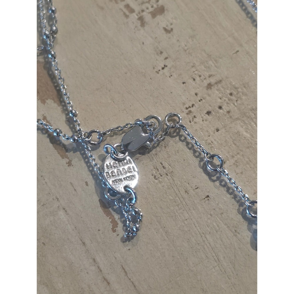Henri Bendel New York Silver Tone Layered Lariat Crystal Bar Pendant Necklace - Picture 3 of 4